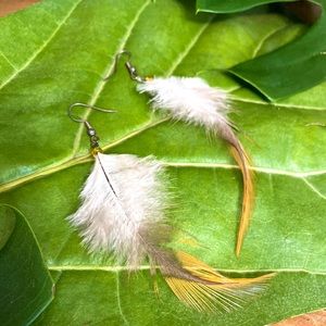 Boho Wind & Fire Hippy Beaded Feather Earrings